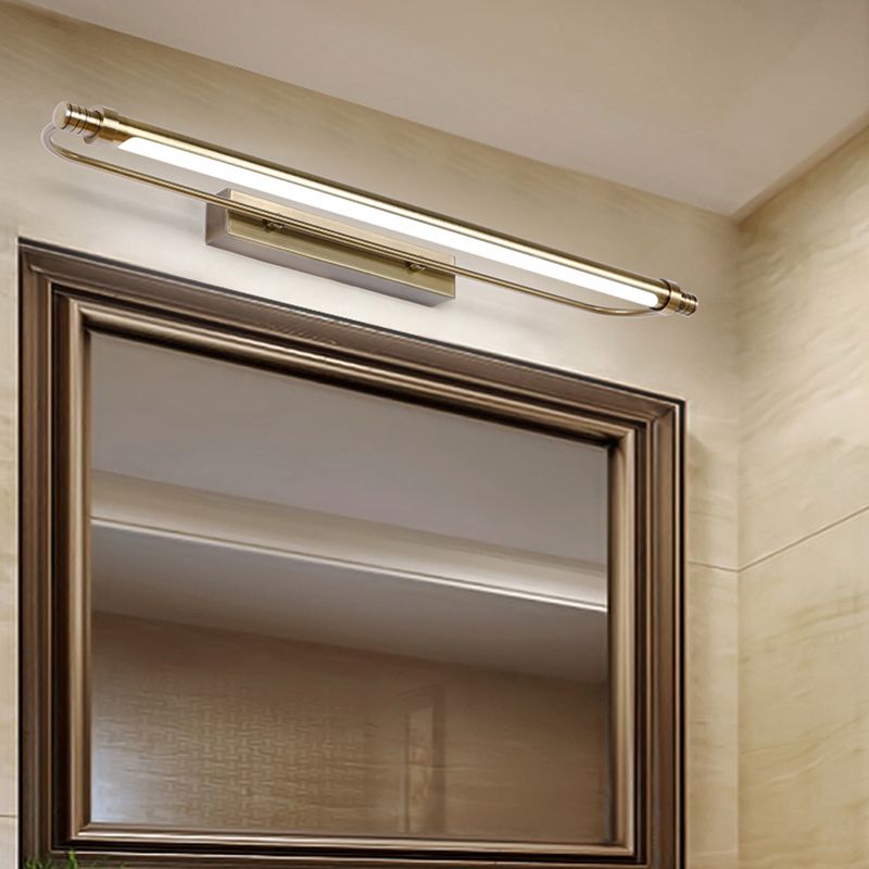 Leigh Modern Linear Metal Vanity Wall Lamp, Gold - Lumpaz