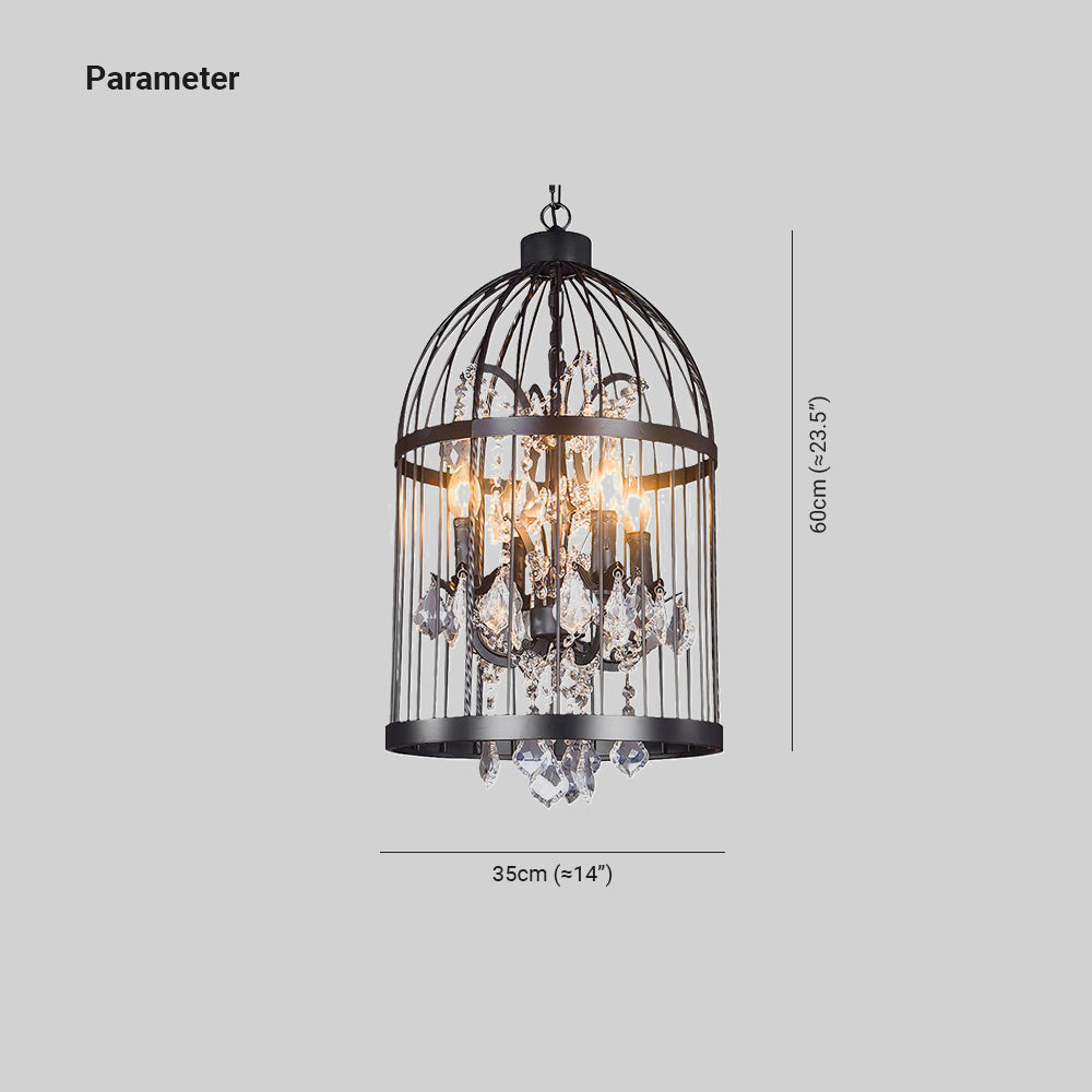 Cooley Designer Industrial Vintage Birdcage Pendant Light - Lumpaz