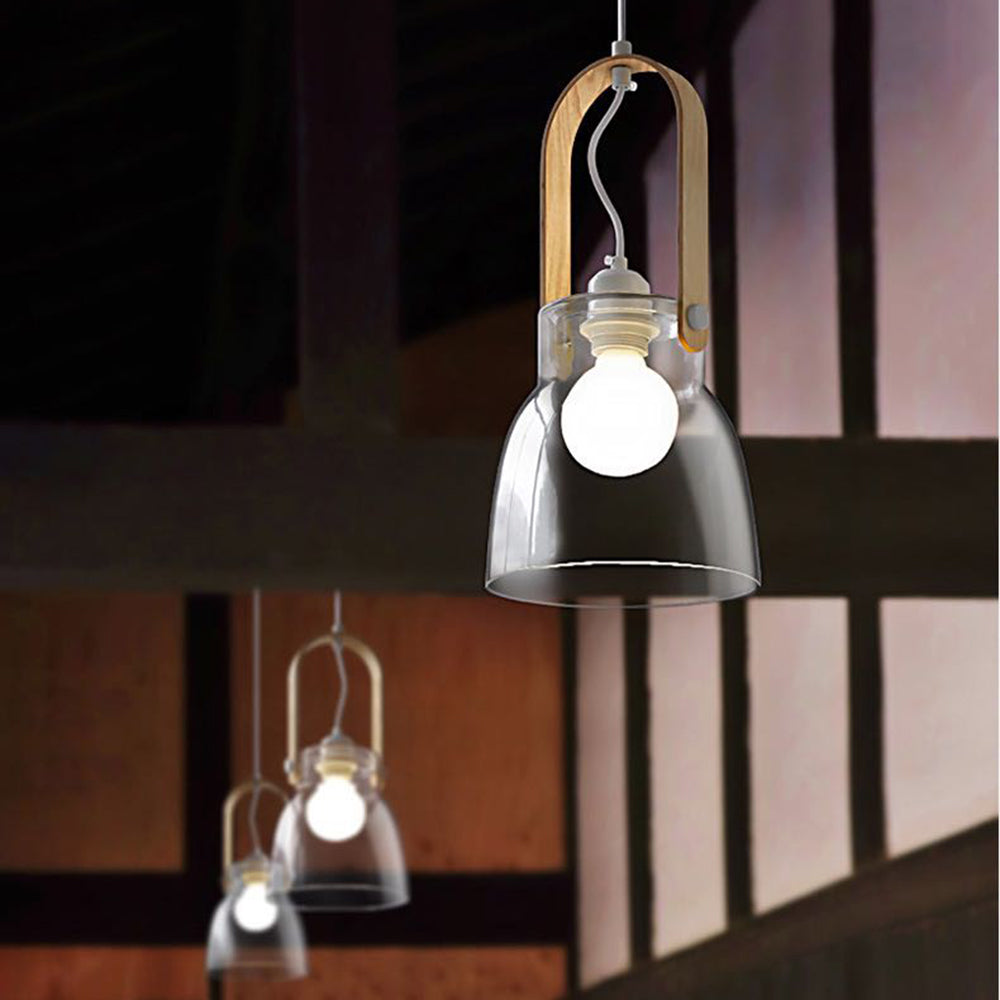 Hailie Minimalist Bowl Shaped Glass Pendant Light, Clear - Lumpaz