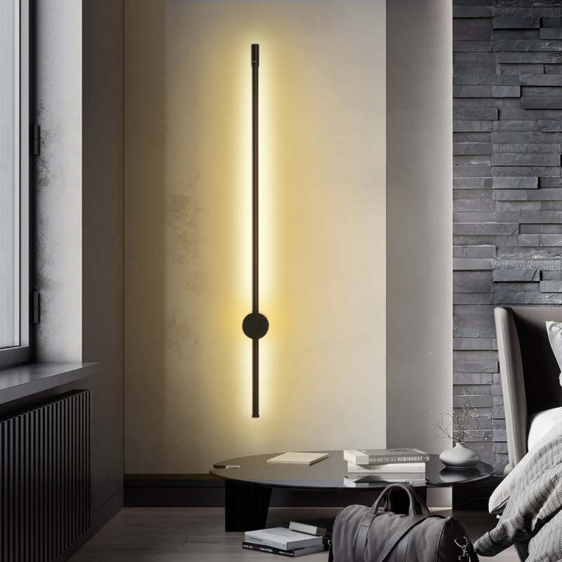 Edge Modern Minimalist LED Wall Reading Lamp, Black - Lumpaz
