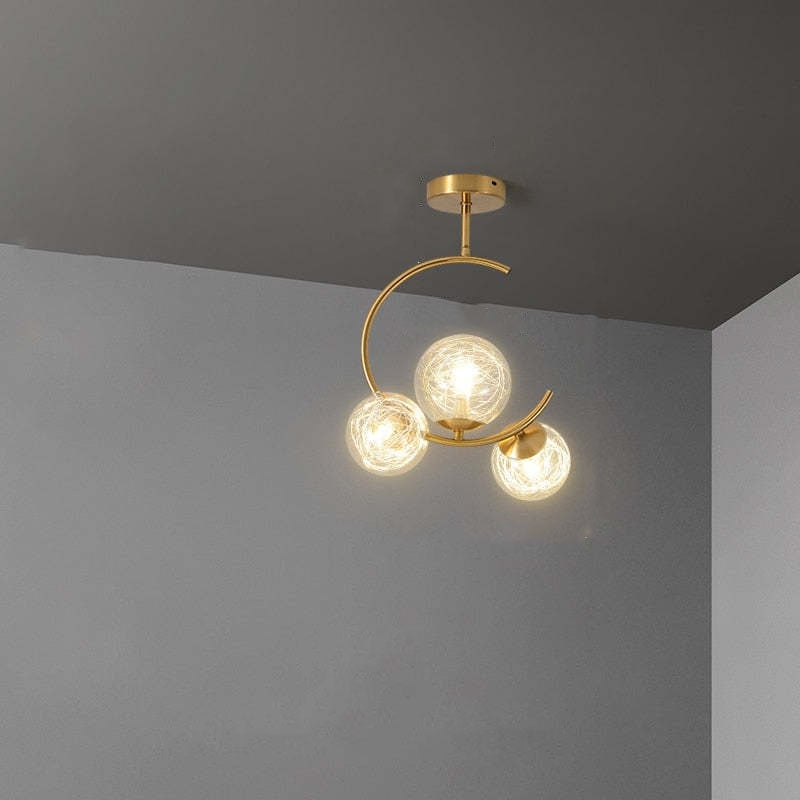 Valentina Modern Glass Globe Pendant Light, Metal & Glass, 3 Style - Lumpaz