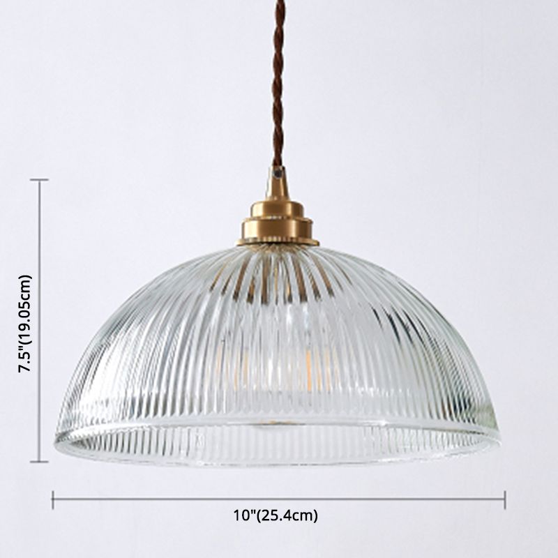 Alessio Simple Bowl Metal/Glass Pendant Light, Clear, Dining Room - Lumpaz