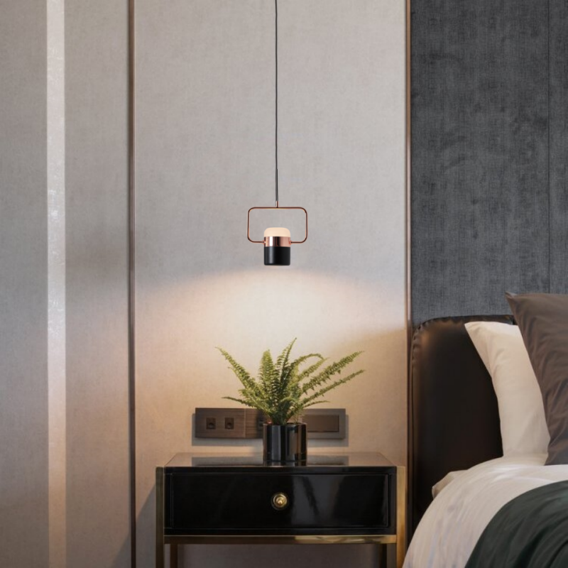 Cooley Modern Industrial Scandinavian Metal/Glass Pendant Light，White/Black - Lumpaz