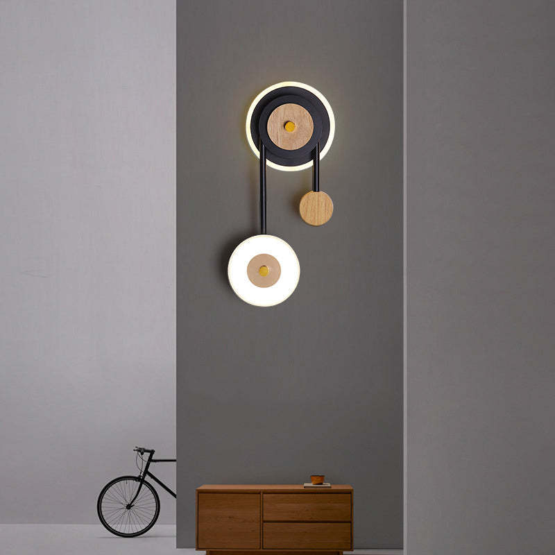 Nielsen 2 Light Decorative Wall Sconce Black, Wood - Lumpaz