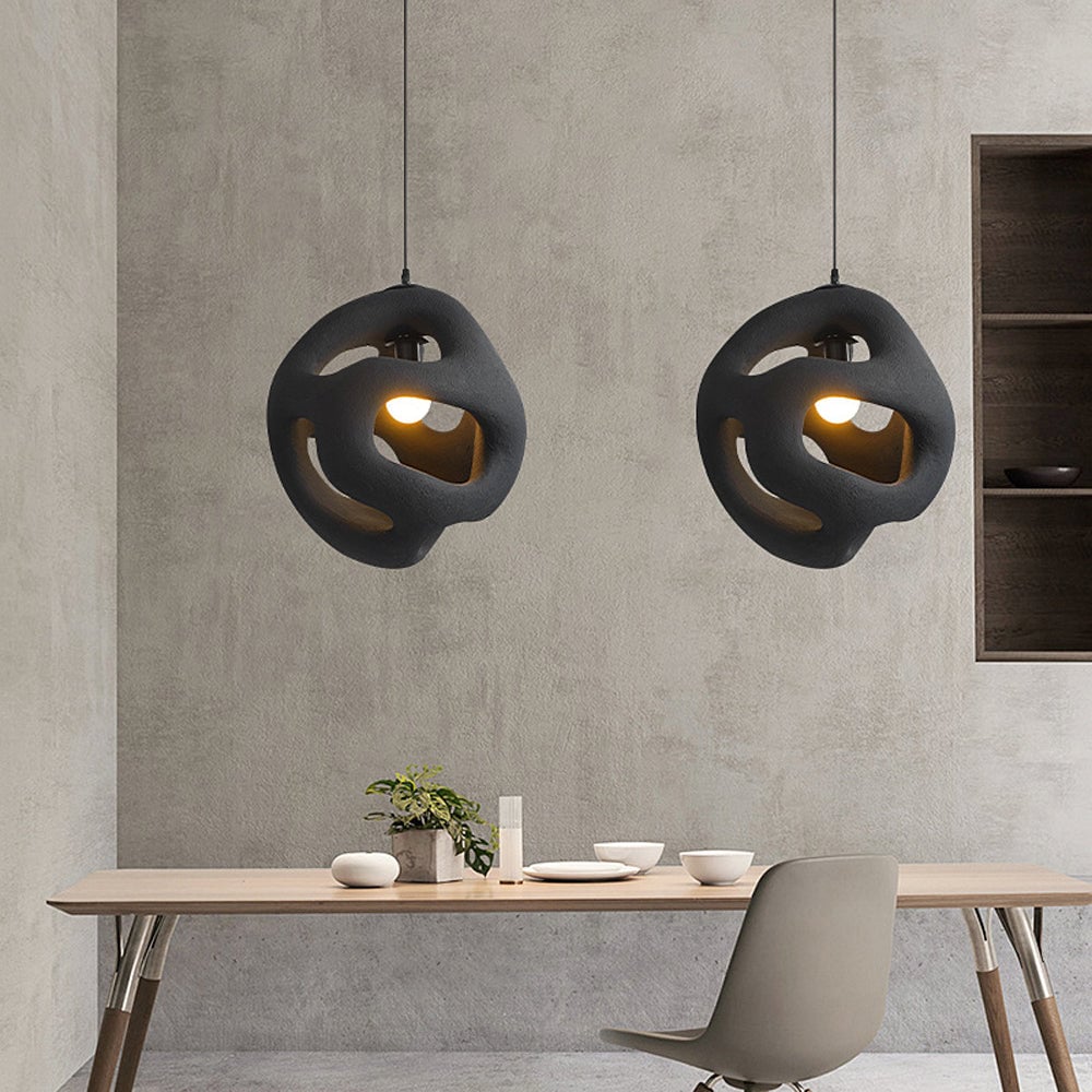 Byers Modern Metal/Resin White/Black Pendant Light - Lumpaz