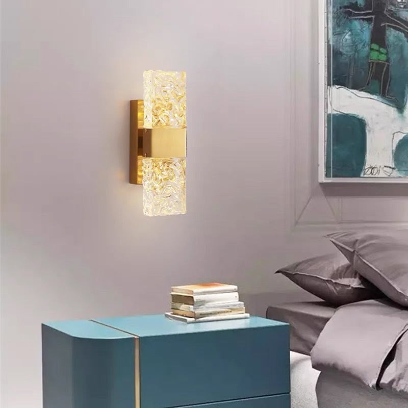 Kajetan Modern Rectangular Metal Wall Lamp, Gold - Lumpaz