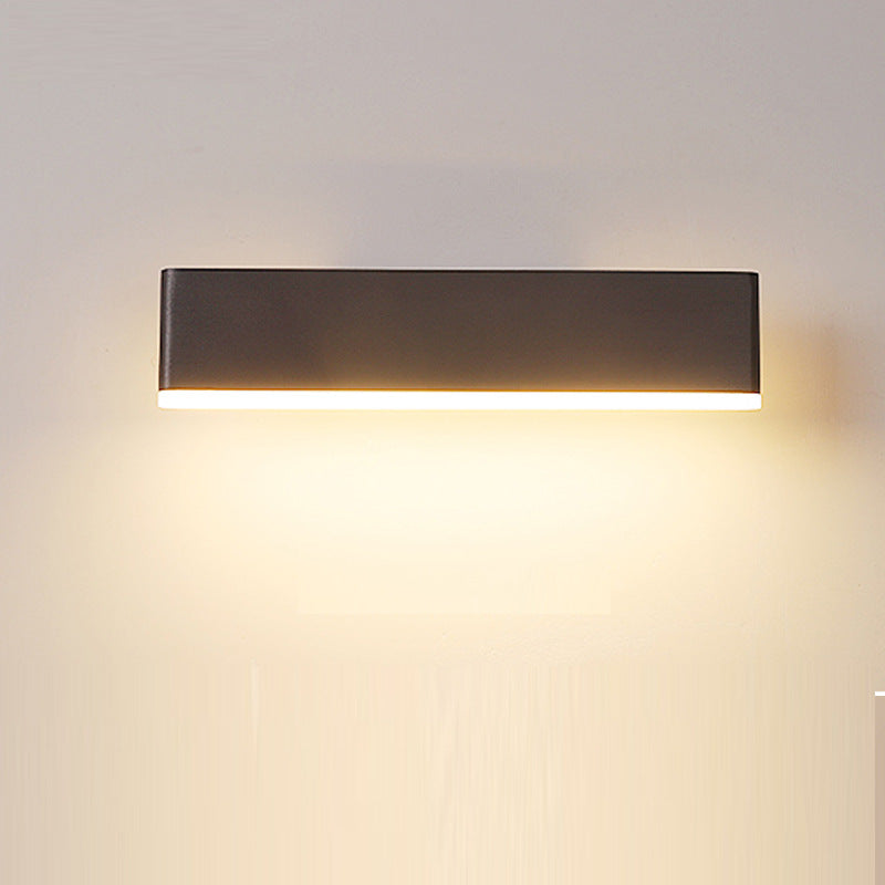 Aqsa Modern Rectangular Metal Rotatable Wall Lamp, Black/Gold/Brown - Lumpaz