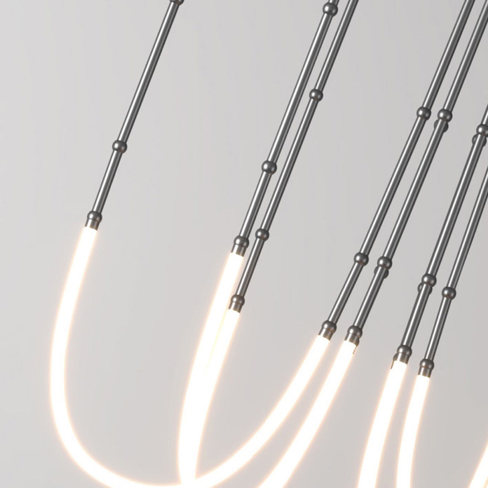 Edge Modern Linear Metal/Silicone Pendant Light, Black - Lumpaz