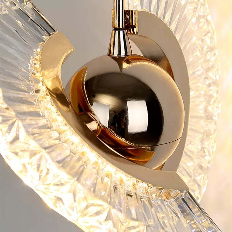 Kristy Nordic Luxury Fan Metal/Acrylic Pendant Light, Gold - Lumpaz