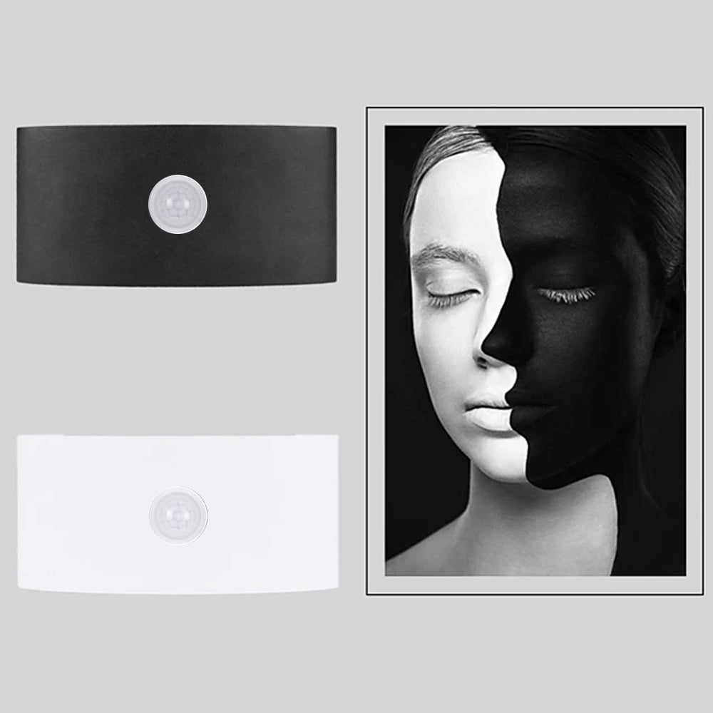 Orr Modern Simple Metal/Acrylic Fixtures Up And Down LED Light Wall Lamp, Black/White - Lumpaz