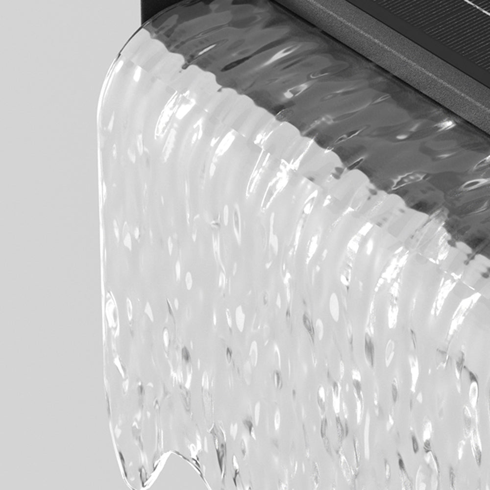 Isaac Modern Minimalist Metal/Acrylic Solar Waterproof Outdoor Wall Lamp, Black - Lumpaz