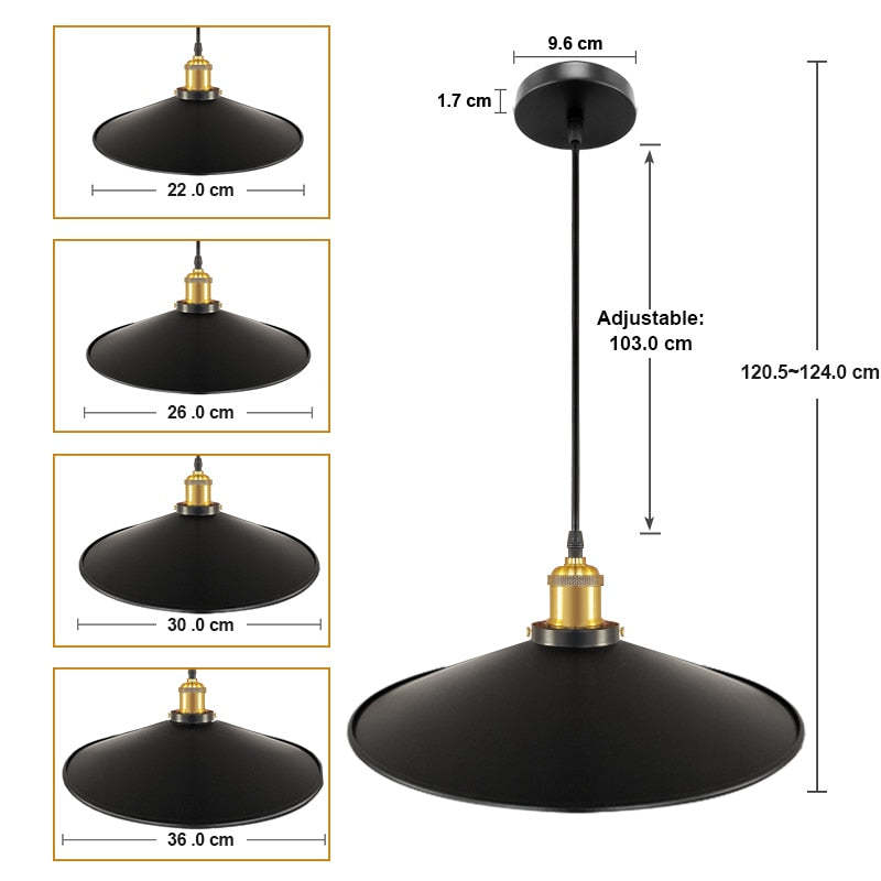 Alessio Modern Industrial Pot Metal Pendant Light, Black - Lumpaz