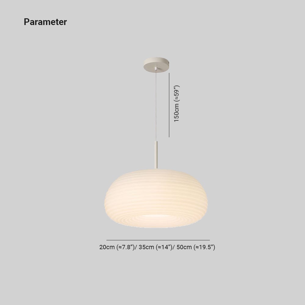Renée Drum Shape White Pendant Light, Metal & Acrylic - Lumpaz