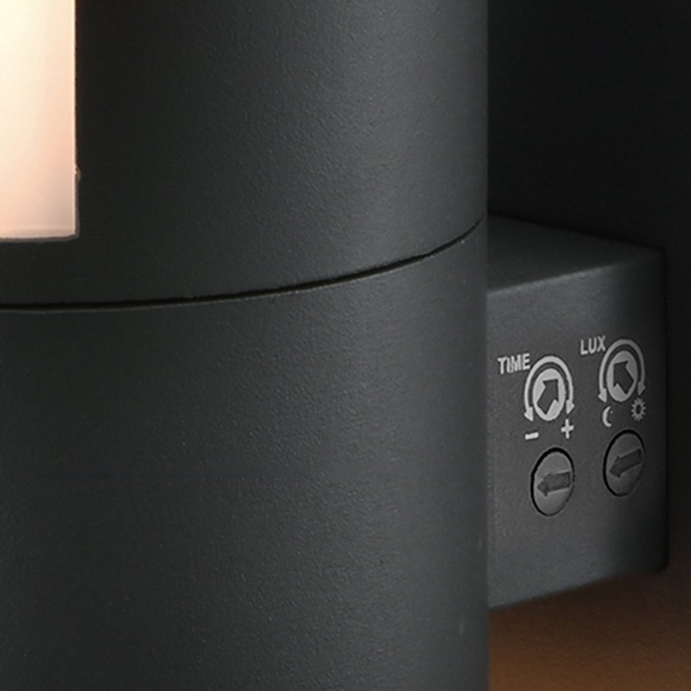 Orr Modern Cylindrical Metal/Acrylic Rotatable Outdoor Waterproof Wall Lamp, Black/White - Lumpaz