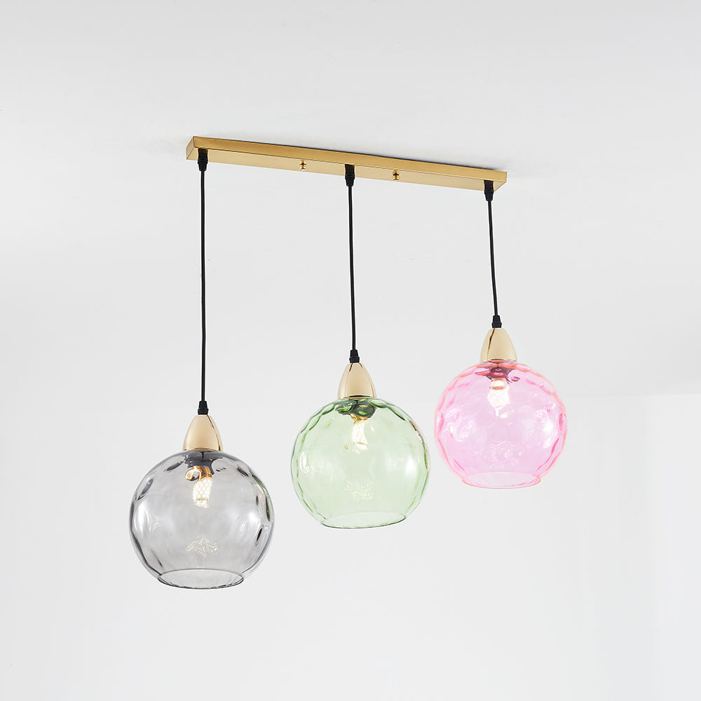 Hailie Colorful Glass Ball Pendant Lights Water Ripple - Lumpaz
