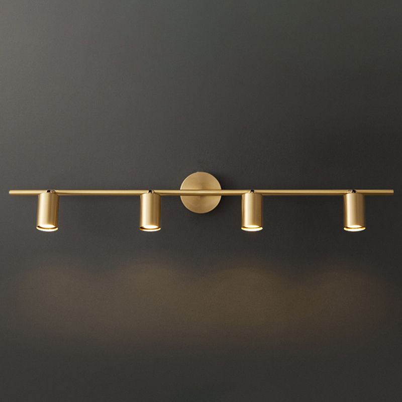 Freja Modern Cylinder Metal Wall Mounted Lamp, Black/Brass - Lumpaz