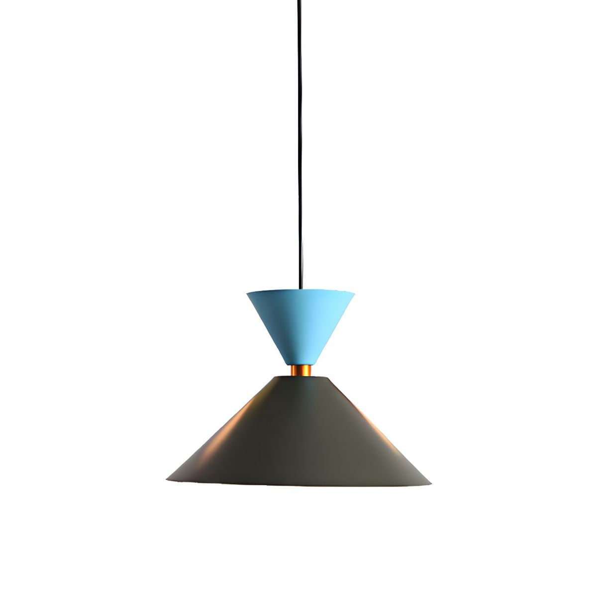 Morandi Modern Dome Art Deco Pendant Light, Black/Yellow/Pink/Gray - Lumpaz