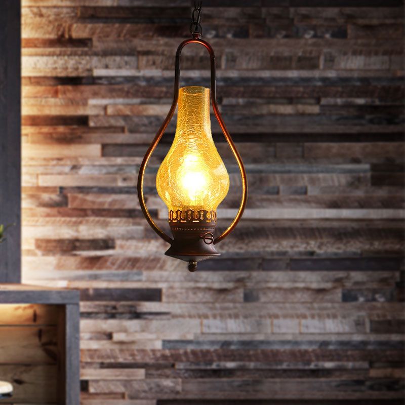 Alessio Rustic Vintage Kerosene LED Pendant Light - Lumpaz