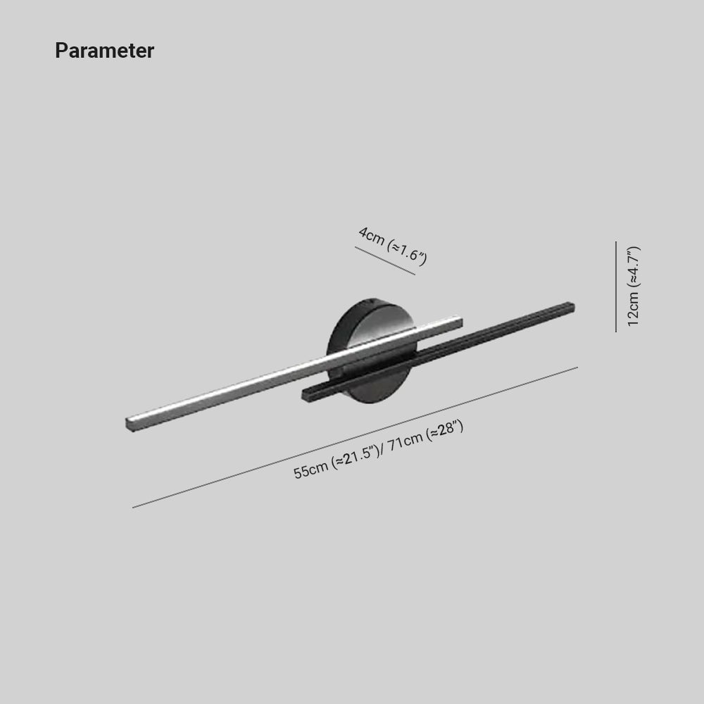 Alana Modern Nordic Disc/Linear Metal LED Wall Lamp, Black/White - Lumpaz