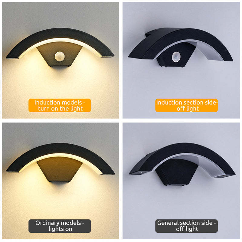 Orr Nordic Arc Metal LED Outdoor Wall Lamp, Black - Lumpaz