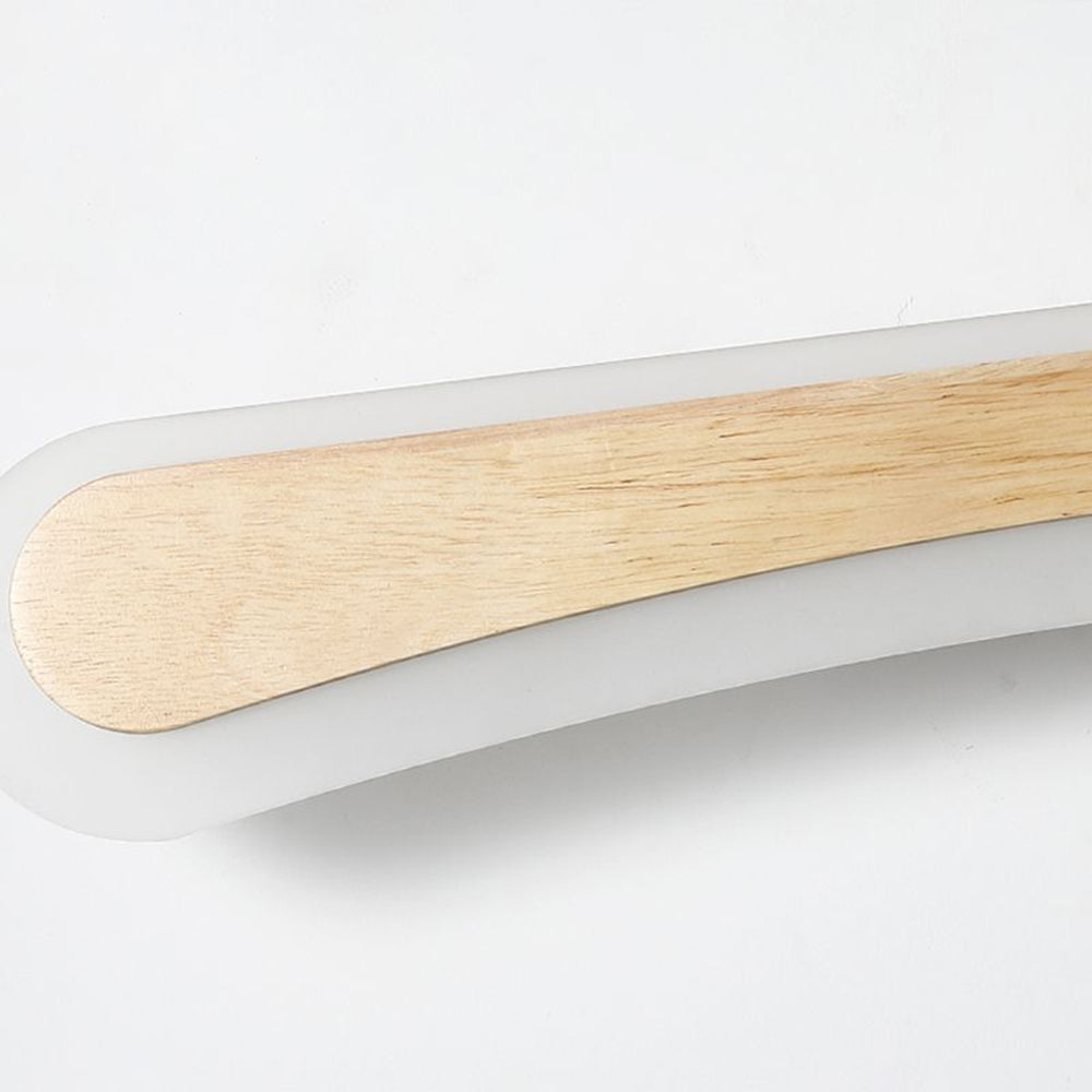 Ozawa Modern Rectangular/Arc Shape Wood/Metal Wall Lamp - Lumpaz