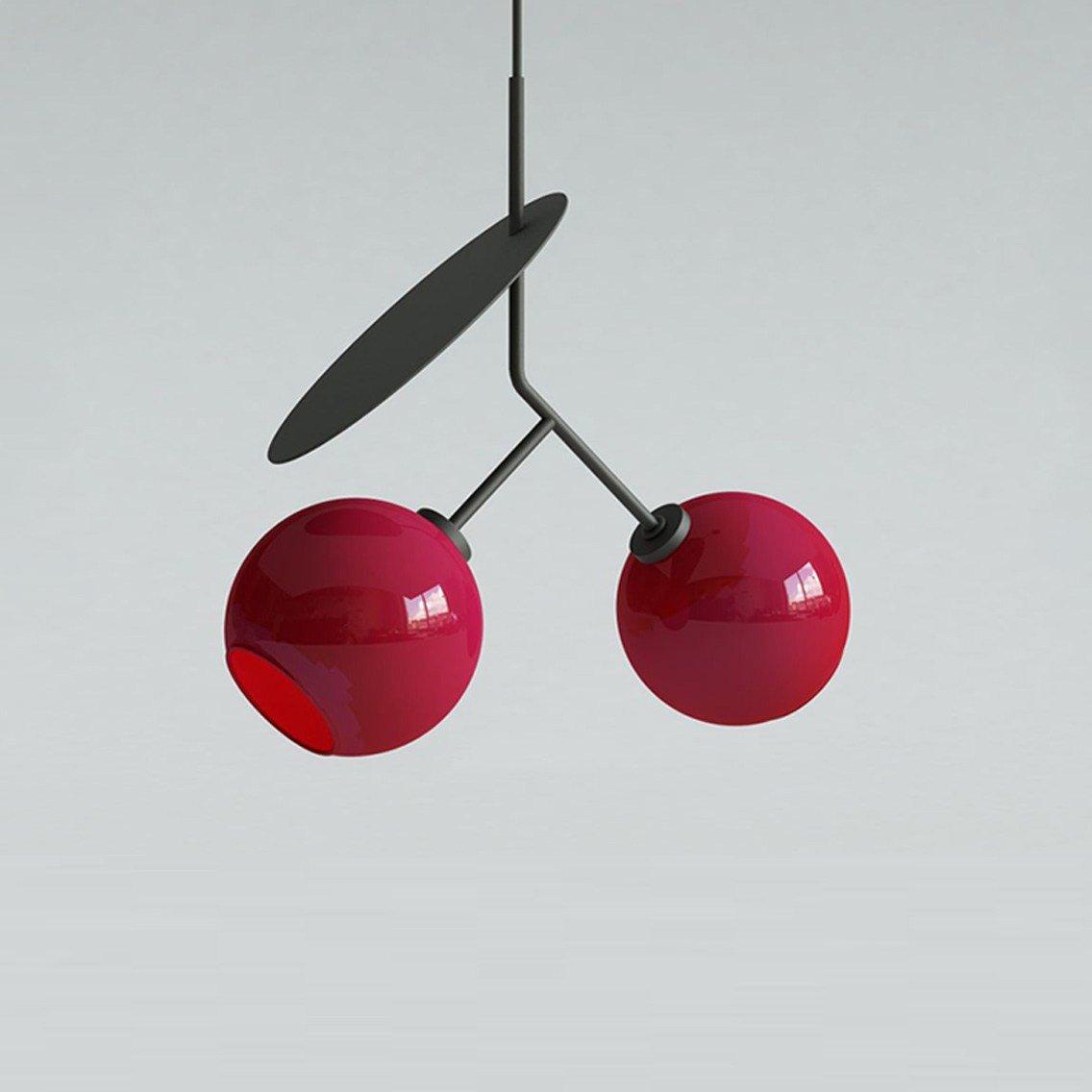 Valentina Cherry Pendant Light, Metal & Glass, 3 Color - Lumpaz