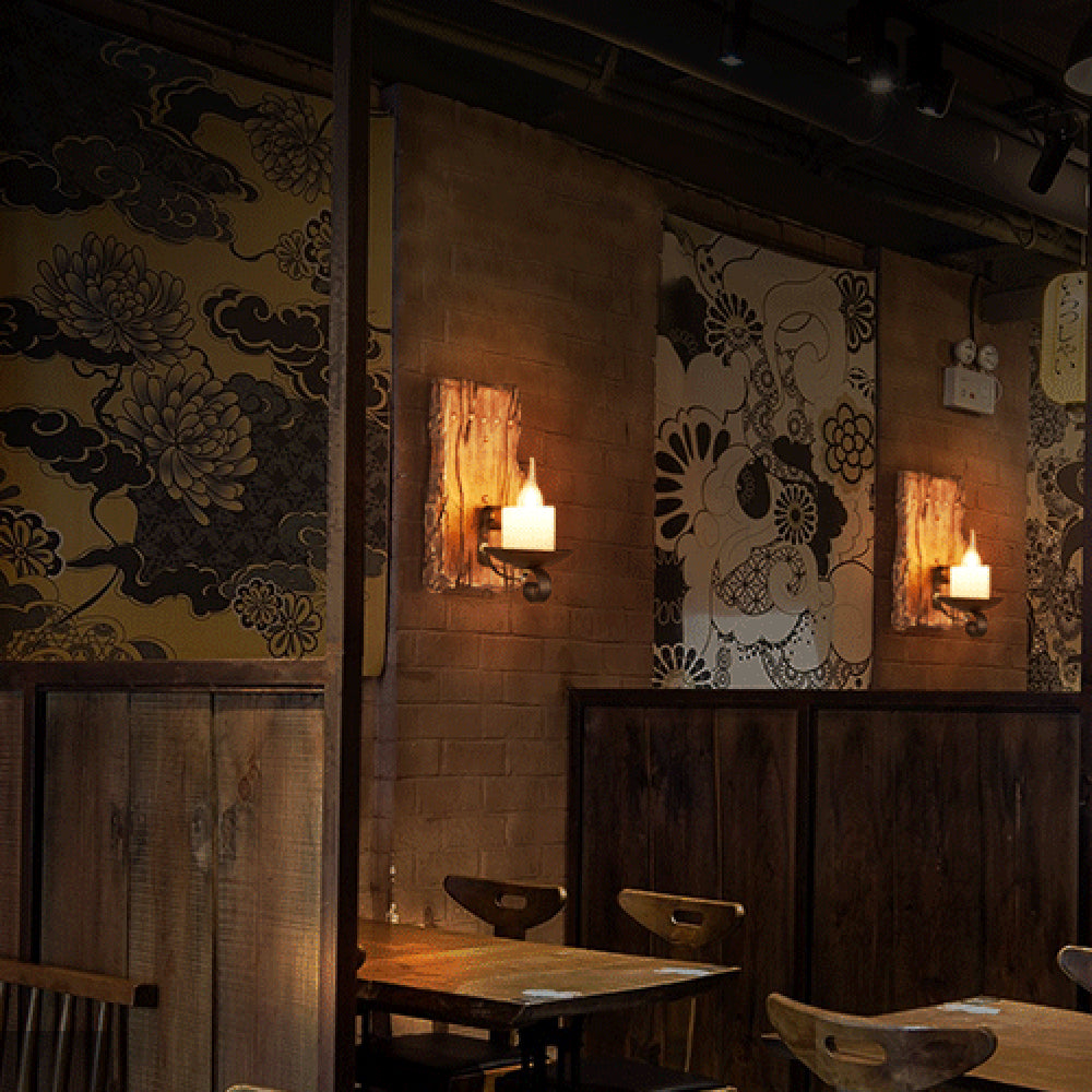 Austin Wall Lamp Rectangular Vintage, Wood/Metal, Bedroom - Lumpaz