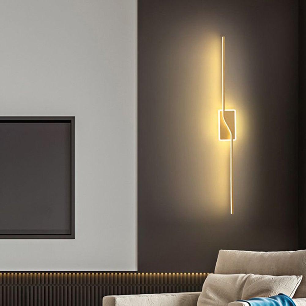 Leigh Luxury Curved Linear Metal Wall Lamp, Gold - Lumpaz
