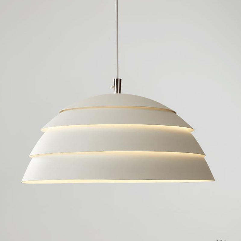 Nazifa Design Semi-Globe Metal Pendant Light, Black/White - Lumpaz