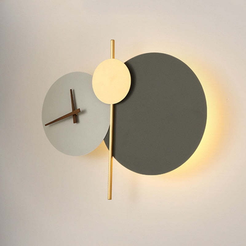 Nielsen Modern Clock Metal Painted Wall Light LED Light Bedroom - Lumpaz