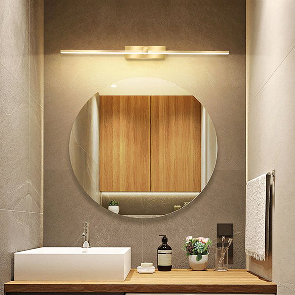 Leigh Modern Linear Mirror Vanity Wall Lamp Gold Bathroom Bedroom - Lumpaz
