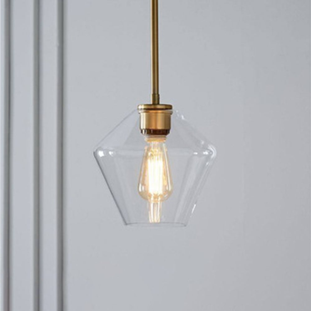 Hailie Pendant Light Clear Glass, Clear/Amber, Bedroom - Lumpaz