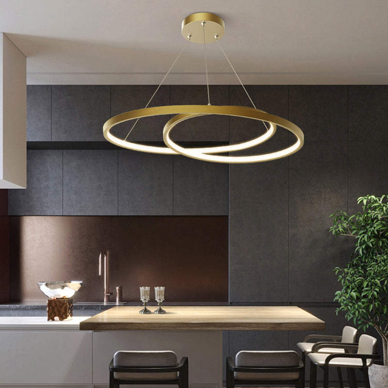 Arisha Pendant Light Curved Circle, Brass - Lumpaz