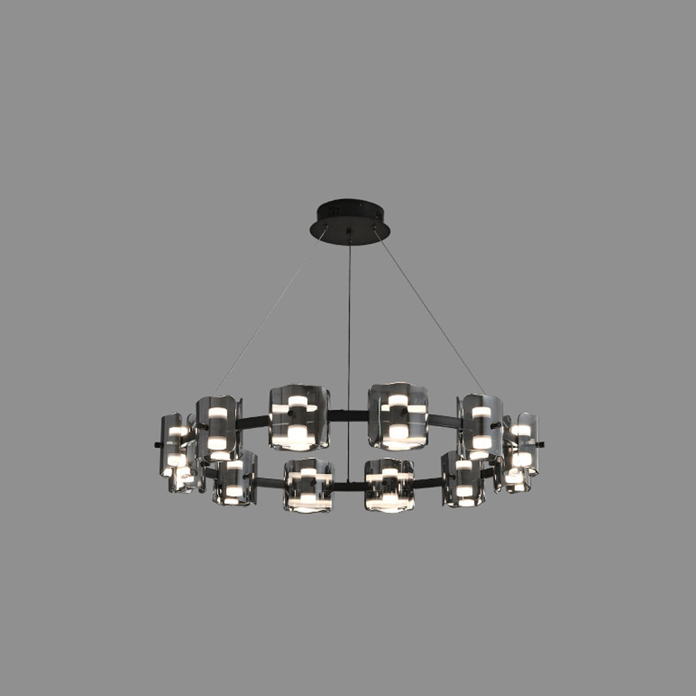 Evette Minimalist Round Metal Pendant Light,Black/Gold - Lumpaz