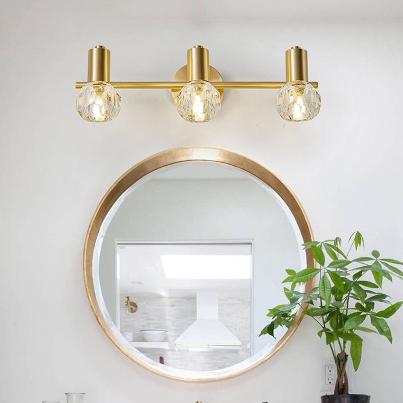 Kristy Luxury Globe Crystal Vanity Wall Lamp, 2/3 Light - Lumpaz