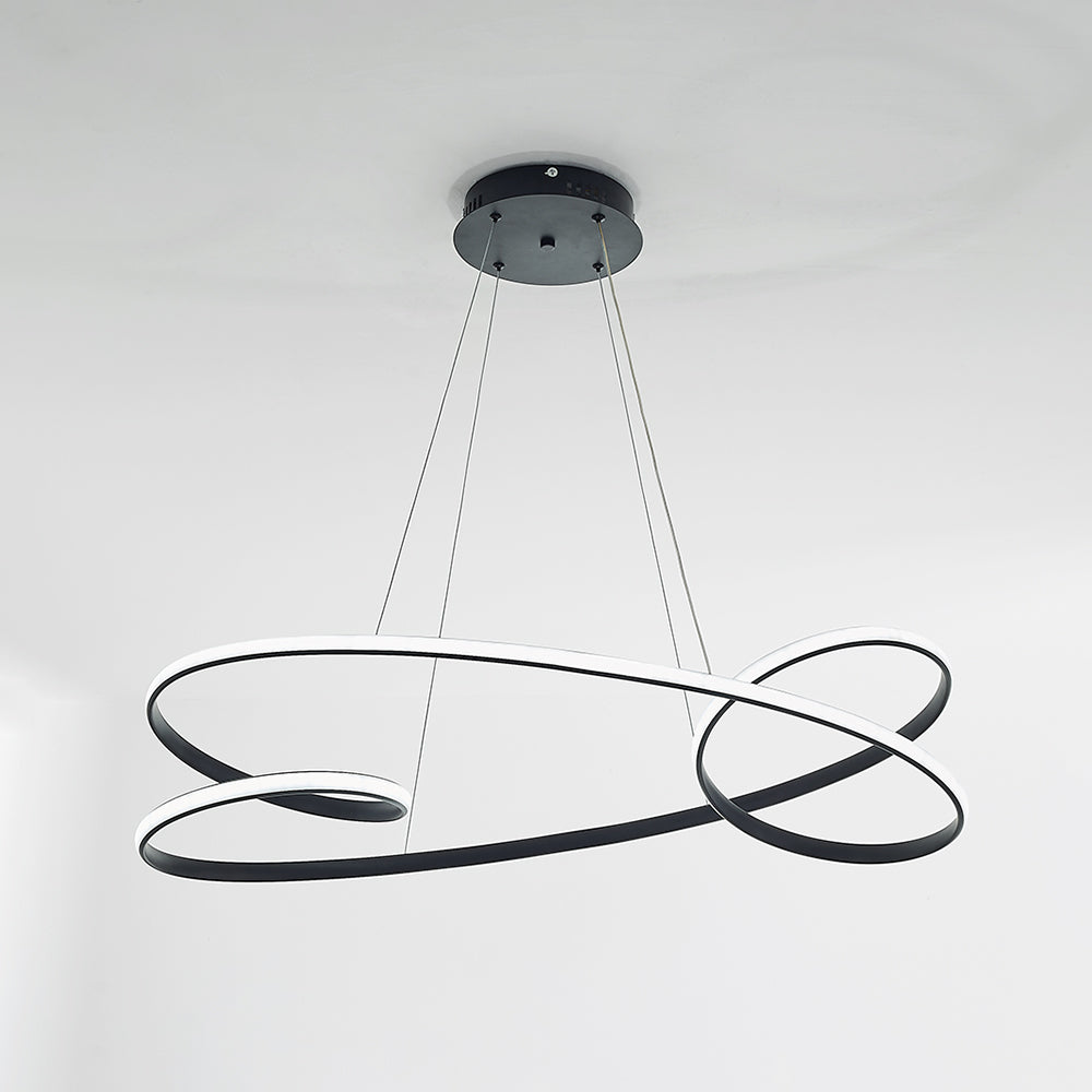 Modern Minimalist Metal Pendant Light, White/Black - Lumpaz