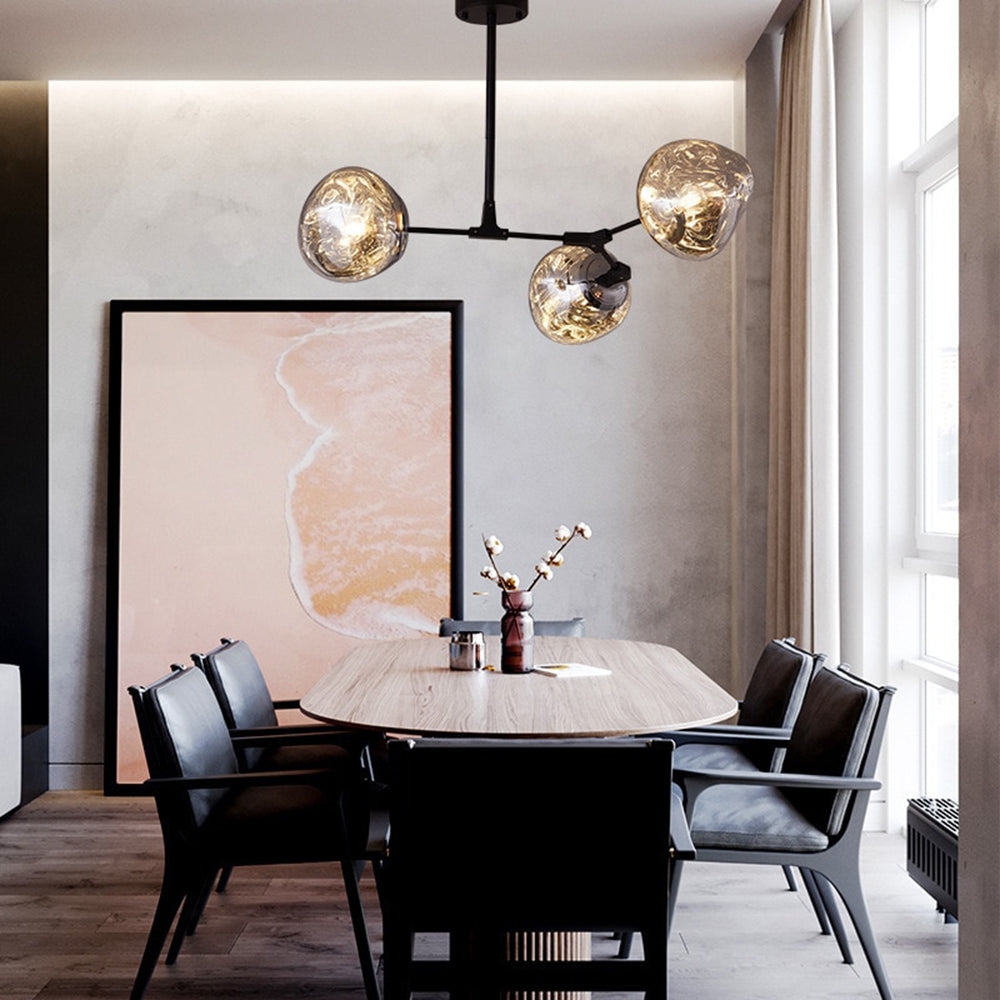 Mirza Modern Globe Lava 3 Pendant Light Fixture 3/6/8 Head - Lumpaz