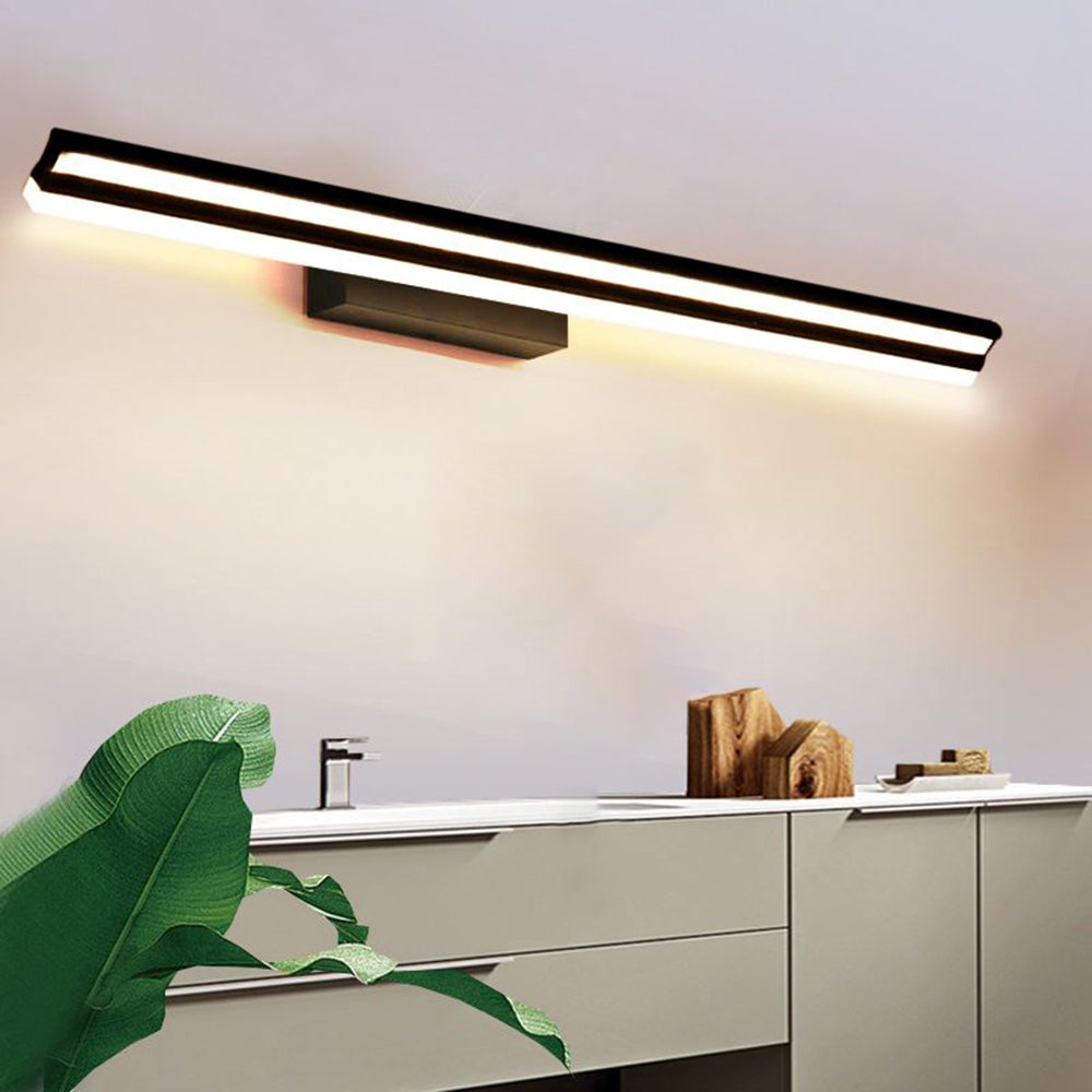 Edge Industrial Linear Metal/Acrylic Wall Lamp, Black - Lumpaz
