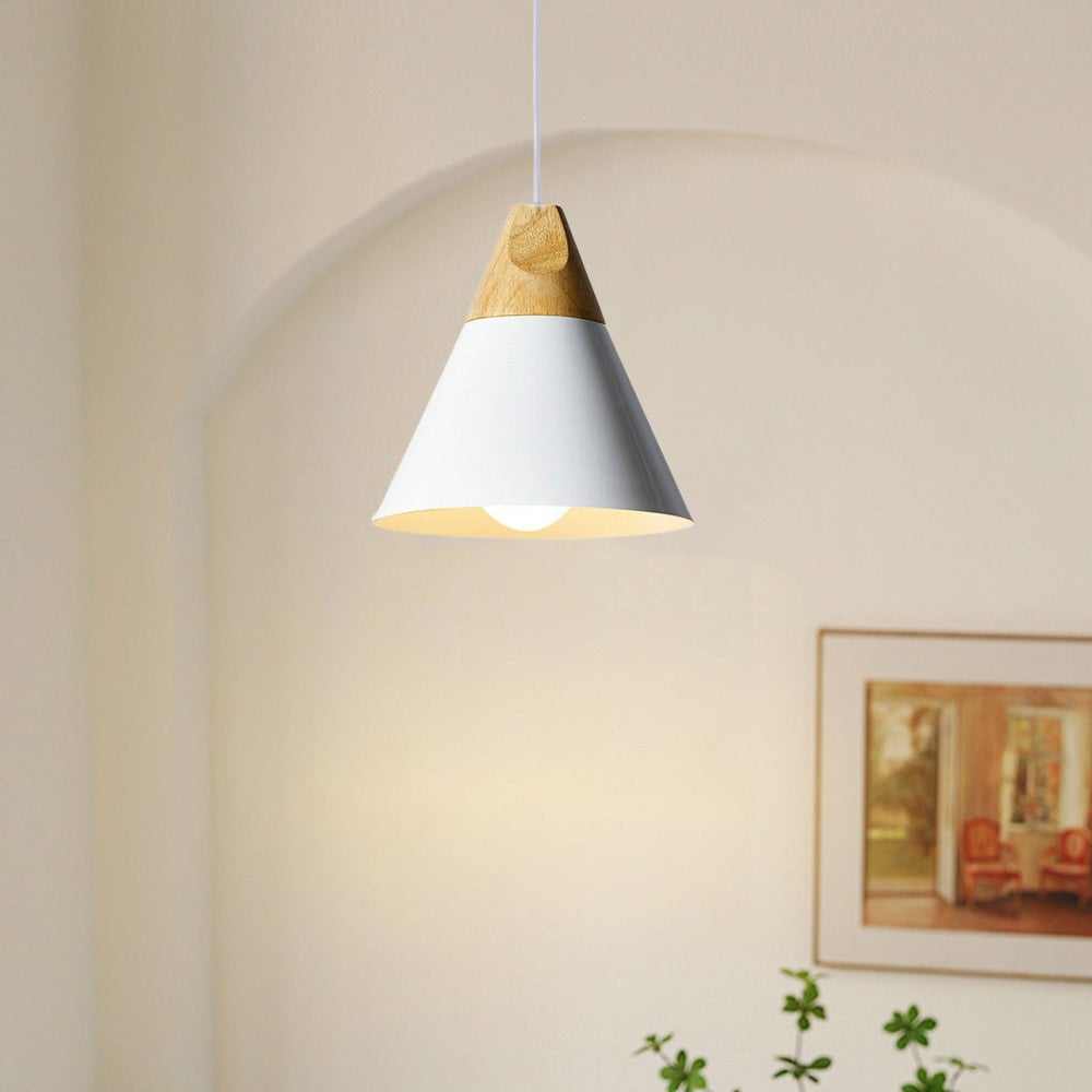 Morandi Multi-Shaped Wood And Metal Pendant Light, 6 Colors - Lumpaz