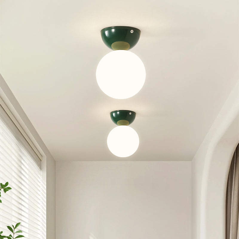 Valentina Vintage Cream Style Ceiling Light Red Chrome Green Bedroom - Lumpaz