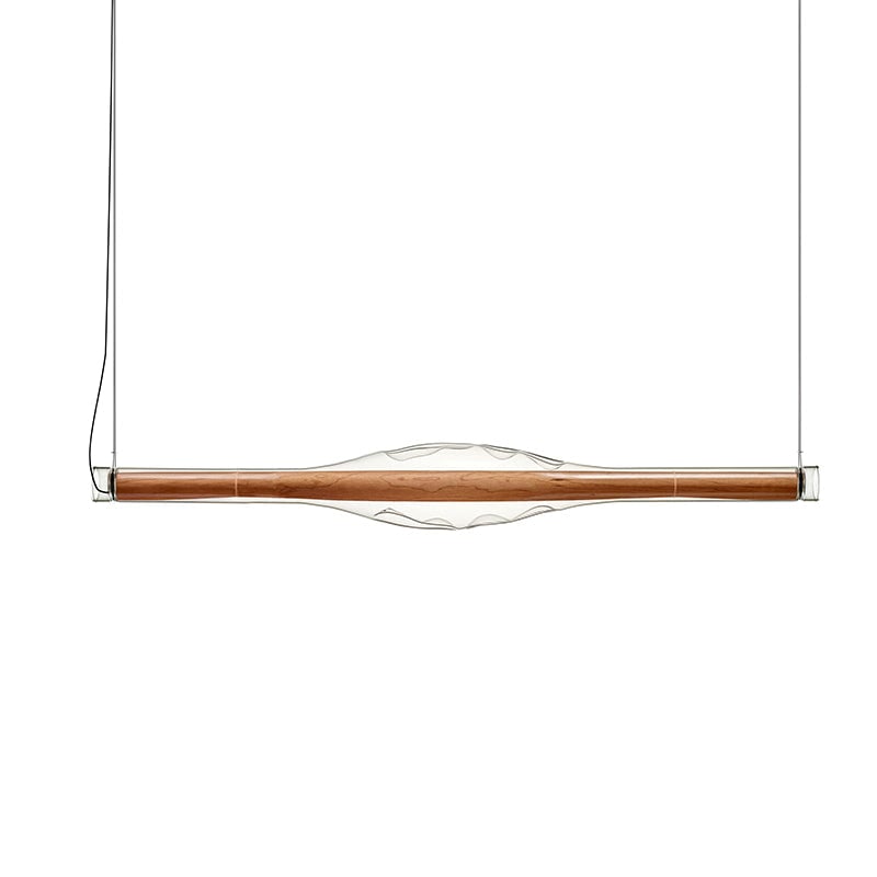 Edge Modern Tubular Metal Pendant Light, Red/Brown - Lumpaz