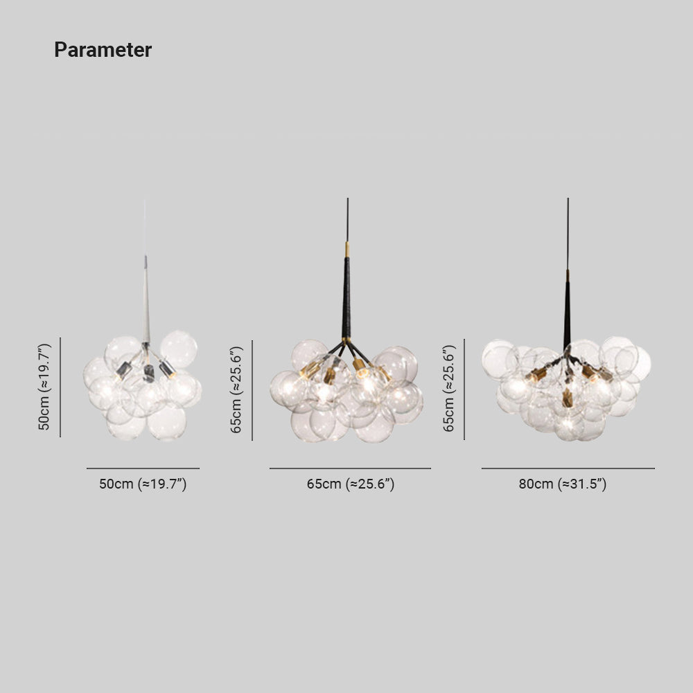 Valentina Nordic Luxury Clear Bubble Pendant Light , White/Black/Coffee - Lumpaz