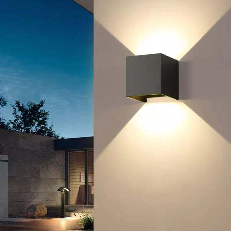 Orr Modern Adjustable Square Outdoor Wall Lamp LED, Black/White - Lumpaz