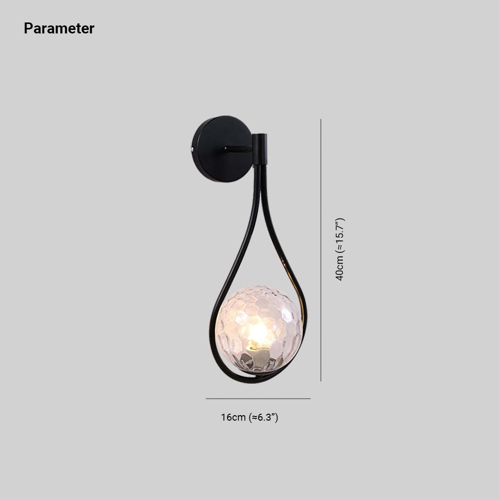 Valentina Nordic Creative Minimalist Water Drop Glass Gold Wall Lamp - Lumpaz