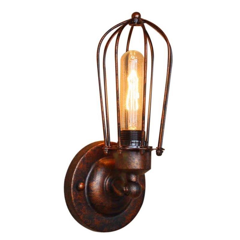 Alessio Vintage Iron Wall Lamp, Black/Rust/Bronze/Gold/Silver - Lumpaz