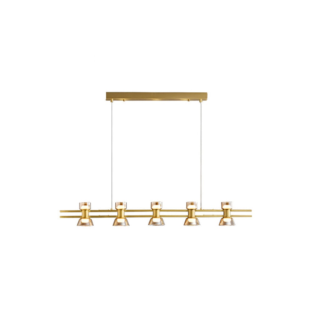 Evette Modern Linear Linear Metal Pendant Lamp, Black/Golden - Lumpaz