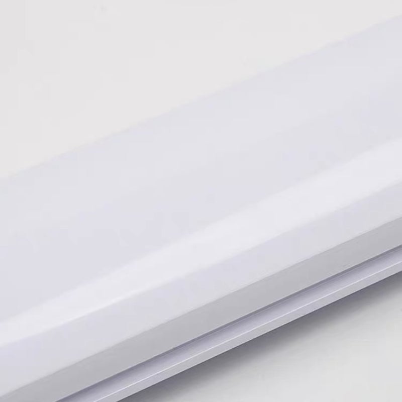 Minimalist Tube Glass/Metal Pendant Light, White, Dining Room - Lumpaz