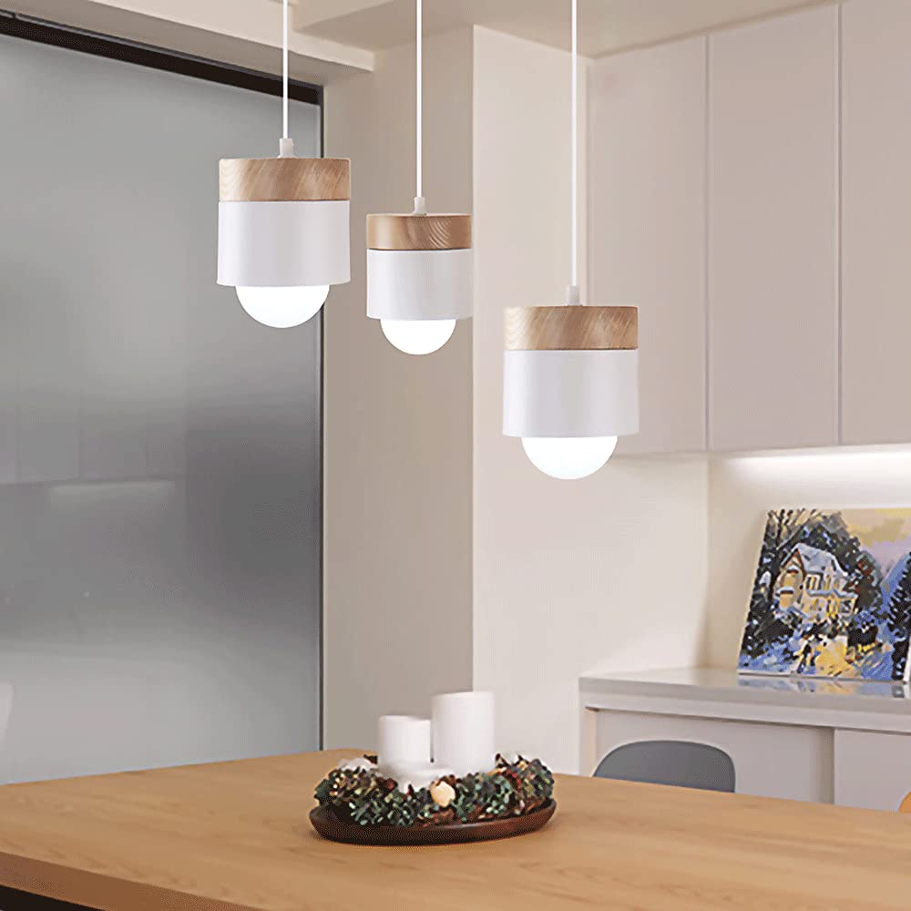 Morandi Modern Can Shape Metal/Wood Pendant Light - Lumpaz