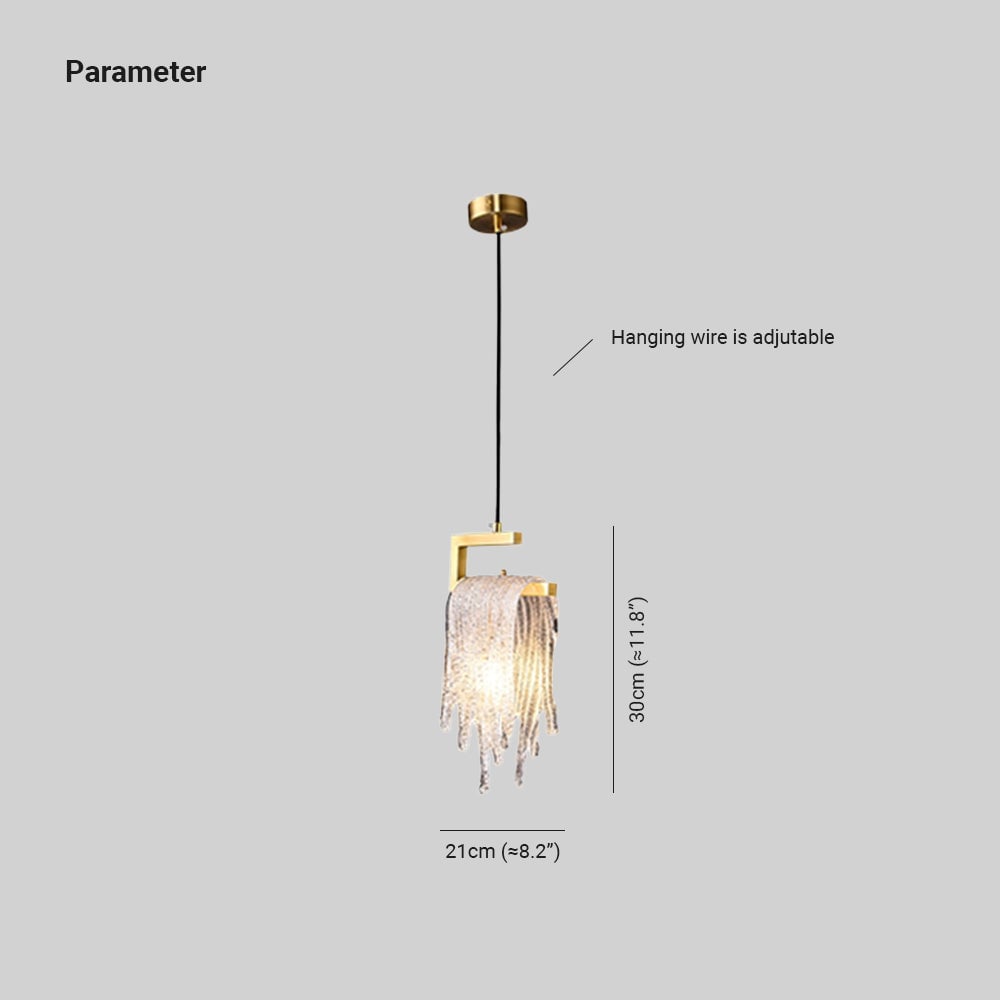 Kristy Modern Flowing Jelly Pendant Light, Gold, Crystal/Brass - Lumpaz