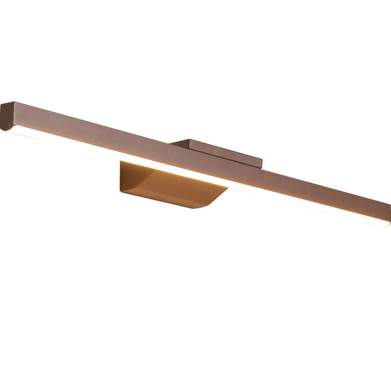 Leigh Modern Linear Metal Wall Lamp Mirror Front, Coffee - Lumpaz